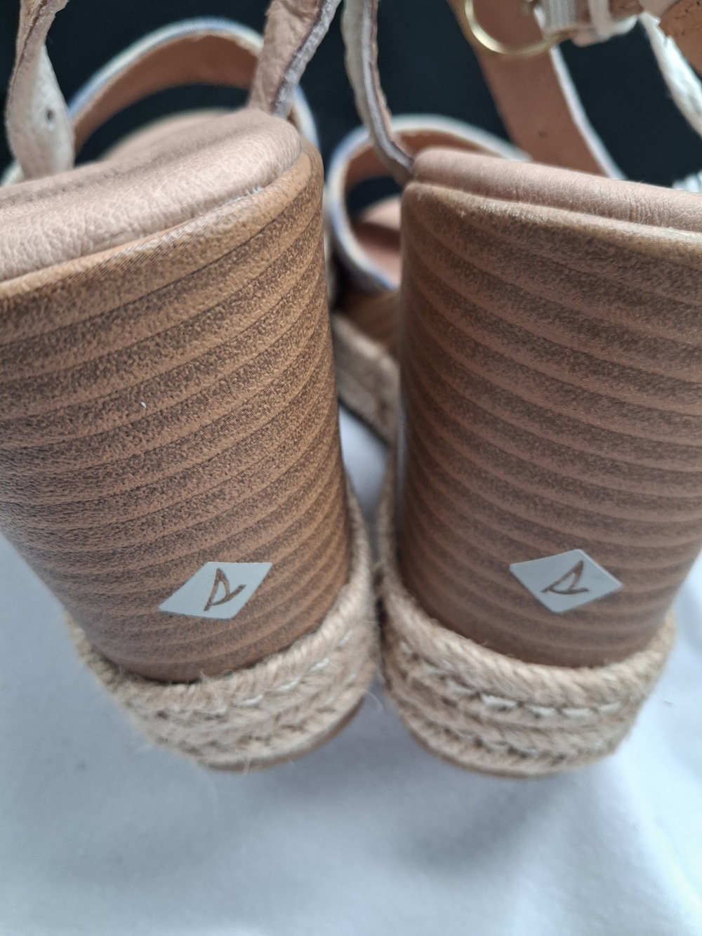 Sperry Women's Blue & White Striped Wedge Sandals - Picture 6 of 9